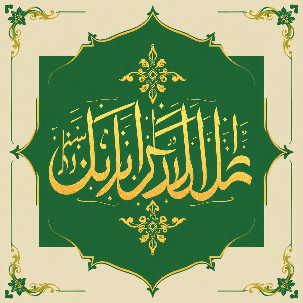 Arabic calligraphy of Fatimah's name, ornate design